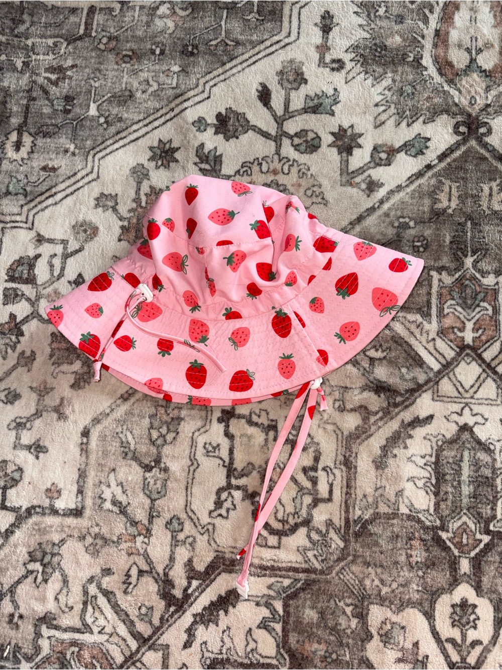 Jan & Jul Strawberry Bucket Sun Hat with Chin Tie 2-5